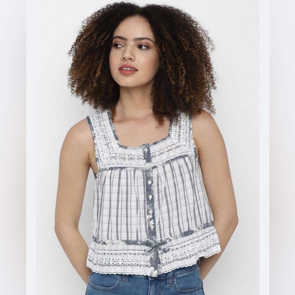 American Eagle Embroidered Crop Tank